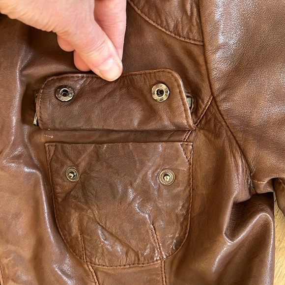 Bod Christensen leather moto jacket, tobacco colour - Picture 6 of 12